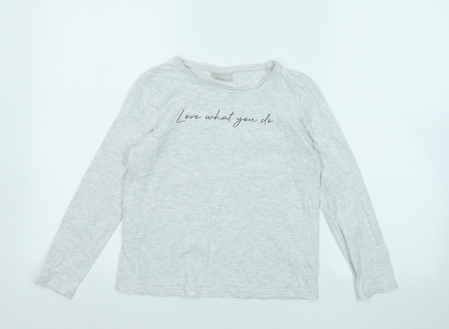 Matalan Girls Grey Cotton Basic T-Shirt Size 10 Years Round Neck - Love What You Do