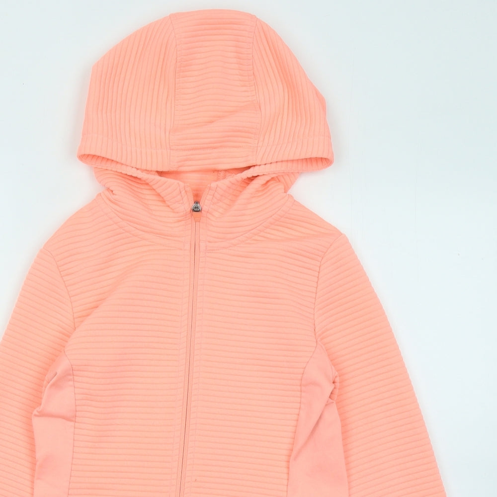 Dunnes Stores Girls Orange Polyester Full Zip Hoodie Size 10-11 Years Zip