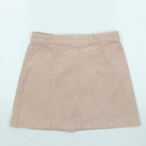 H&M Girls Pink Cotton A-Line Skirt Size 12-13 Years Regular Button