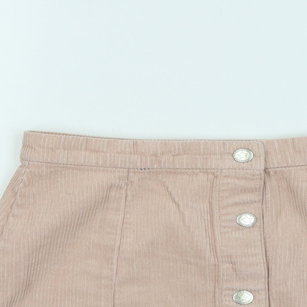 H&M Girls Pink Cotton A-Line Skirt Size 12-13 Years Regular Button