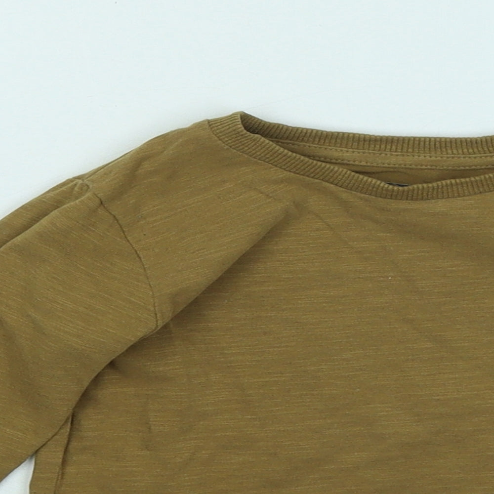 NEXT Boys Brown Cotton Basic T-Shirt Size 18-24 Months Round Neck - Racecar