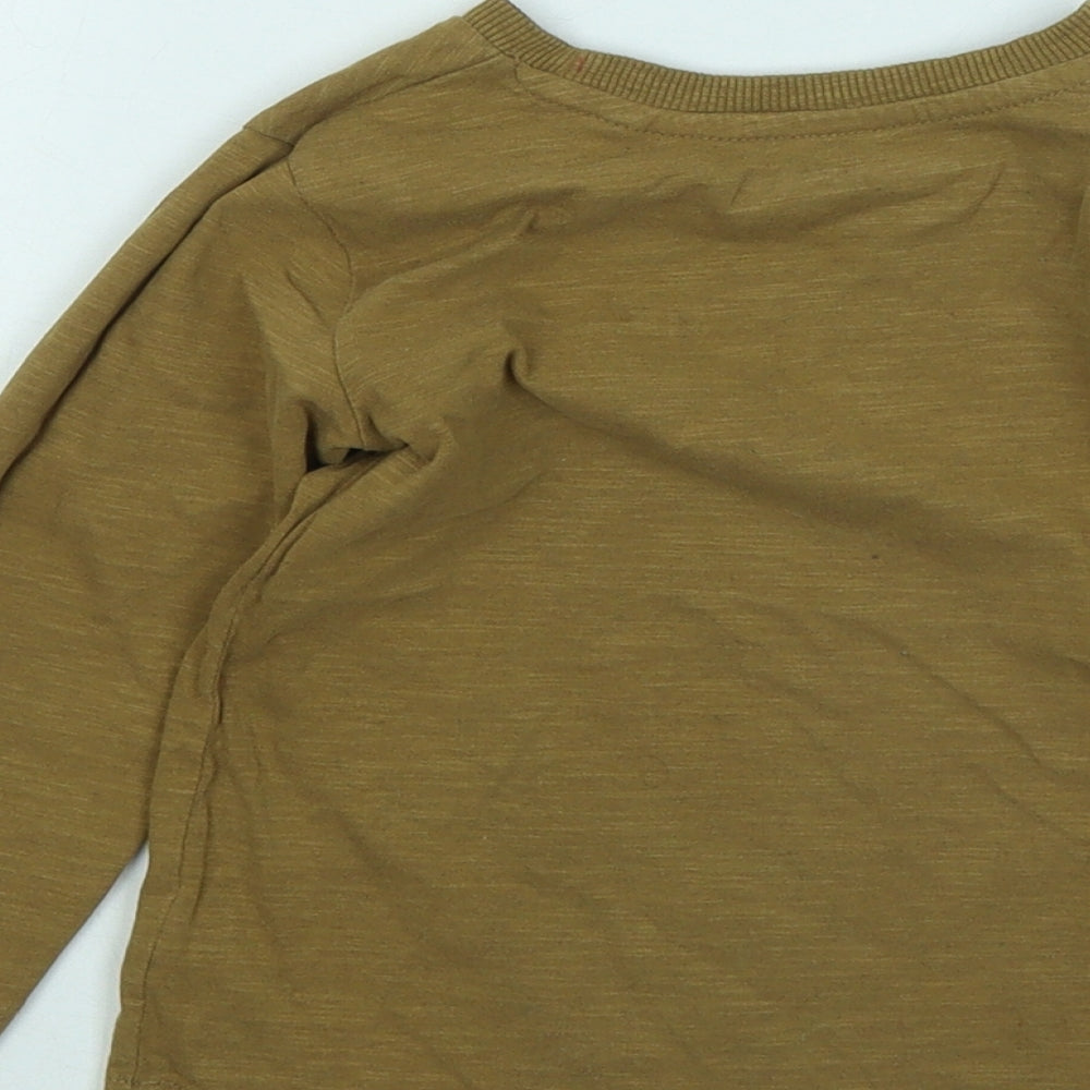 NEXT Boys Brown Cotton Basic T-Shirt Size 18-24 Months Round Neck - Racecar