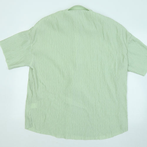 SheIn Womens Green Polyester Basic Button-Up Size M Collared