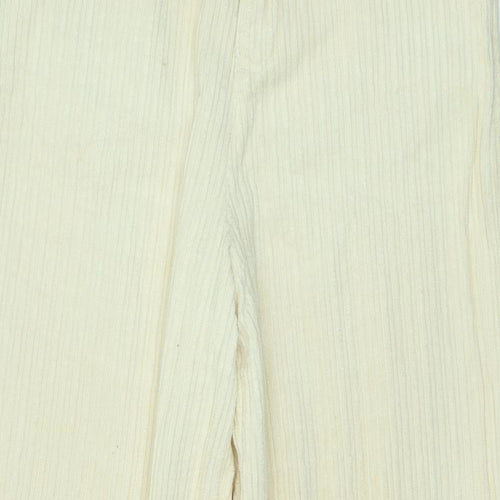 Zara Womens Beige Cotton Wide-Leg Jeans Size 10 L30 in Regular Zip