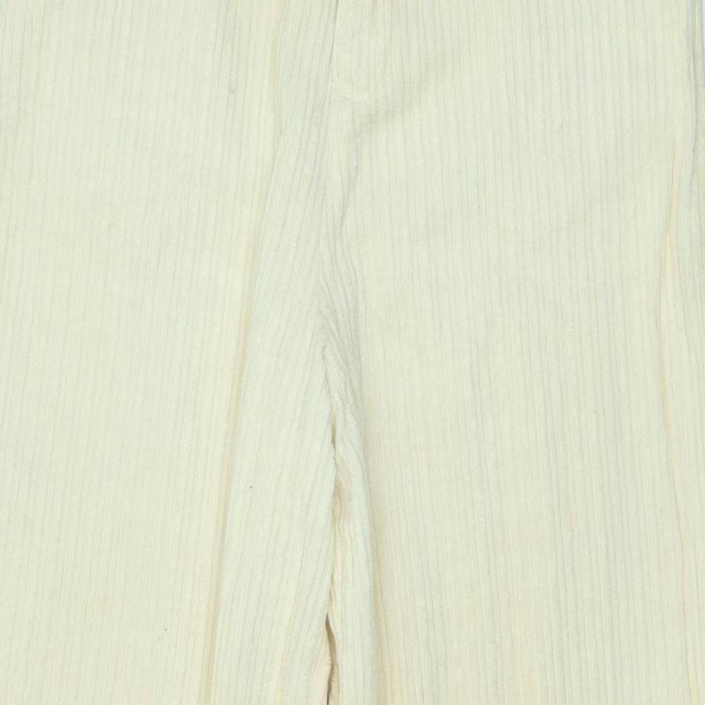 Zara Womens Beige Cotton Wide-Leg Jeans Size 10 L30 in Regular Zip