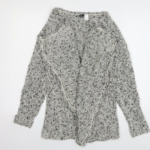 H&M Womens Grey V-Neck Acrylic Cardigan Jumper Size S