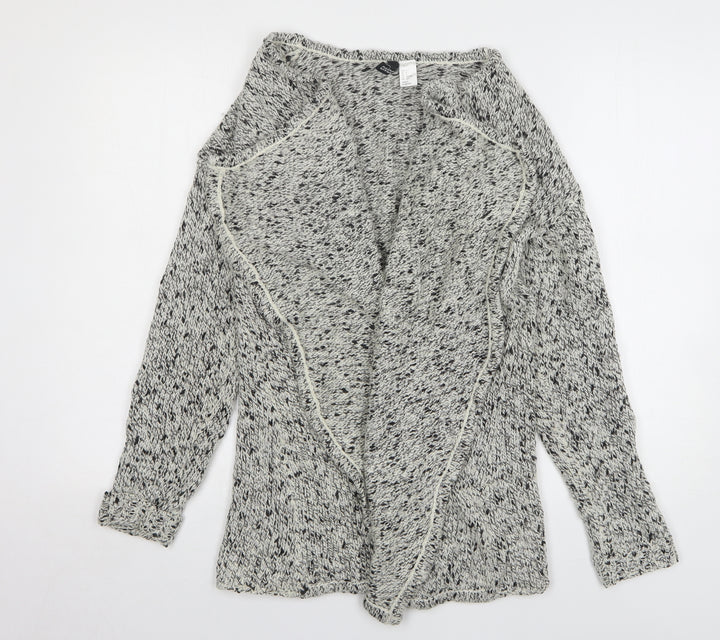 H&M Womens Grey V-Neck Acrylic Cardigan Jumper Size S