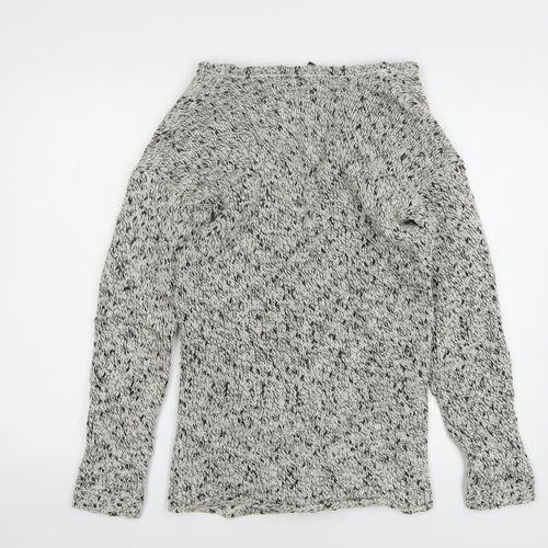 H&M Womens Grey V-Neck Acrylic Cardigan Jumper Size S