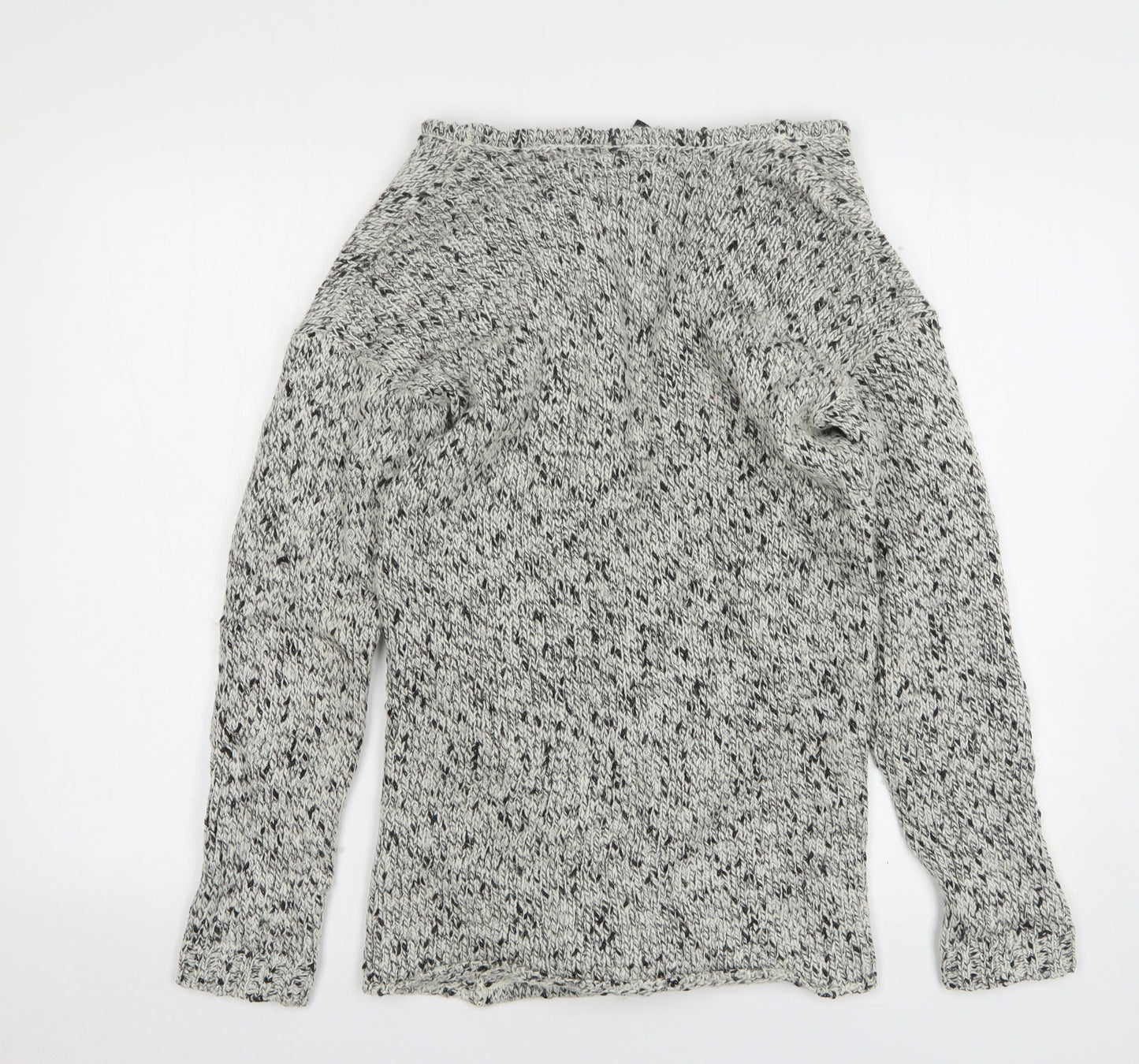 H&M Womens Grey V-Neck Acrylic Cardigan Jumper Size S