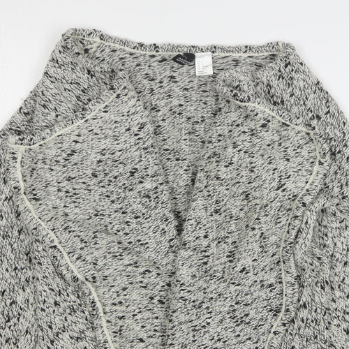 H&M Womens Grey V-Neck Acrylic Cardigan Jumper Size S