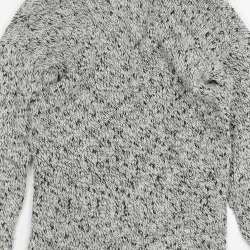 H&M Womens Grey V-Neck Acrylic Cardigan Jumper Size S