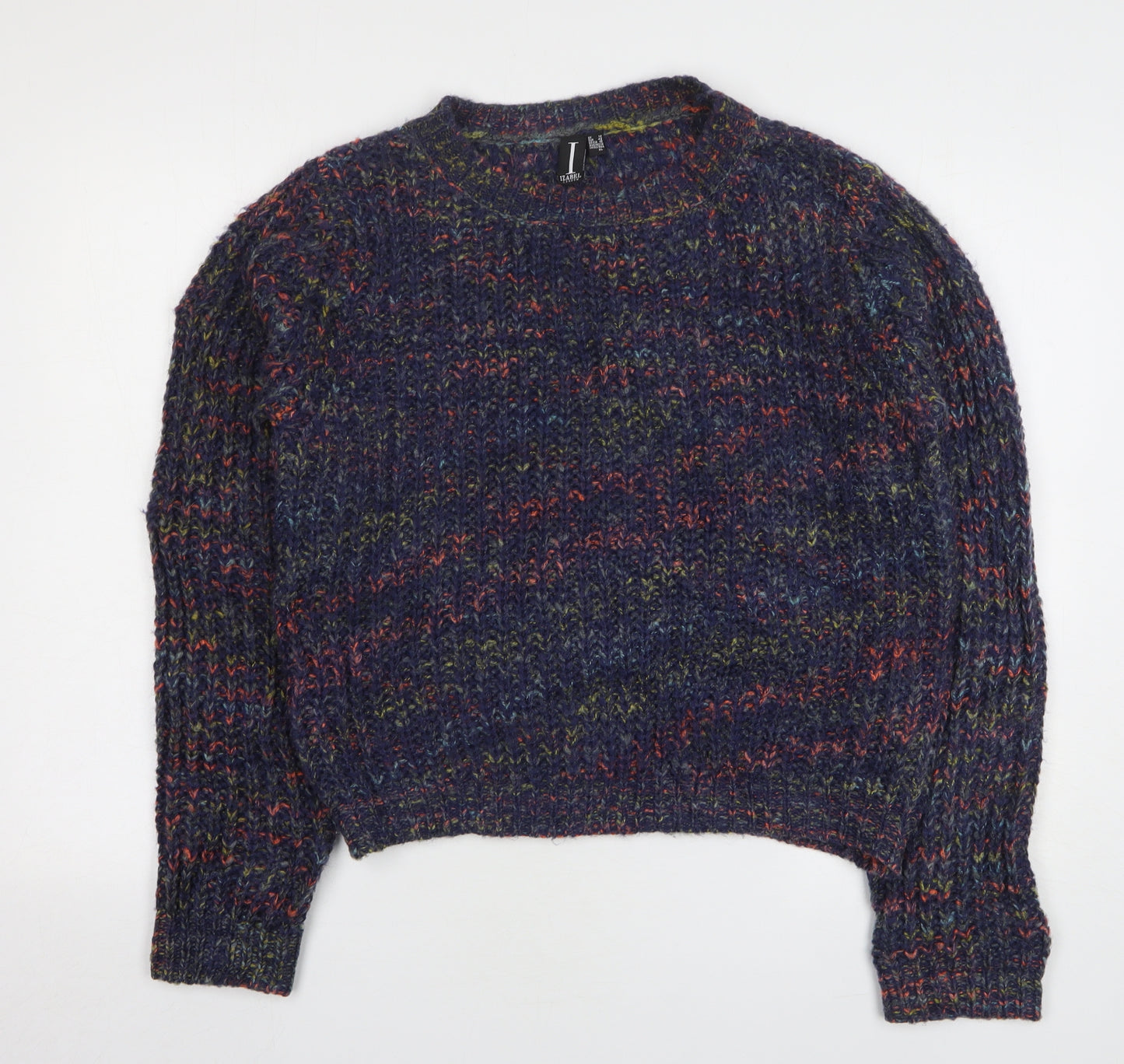 Izabel Womens Blue Round Neck Acrylic Pullover Jumper Size 14