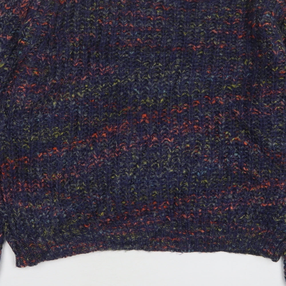 Izabel Womens Blue Round Neck Acrylic Pullover Jumper Size 14