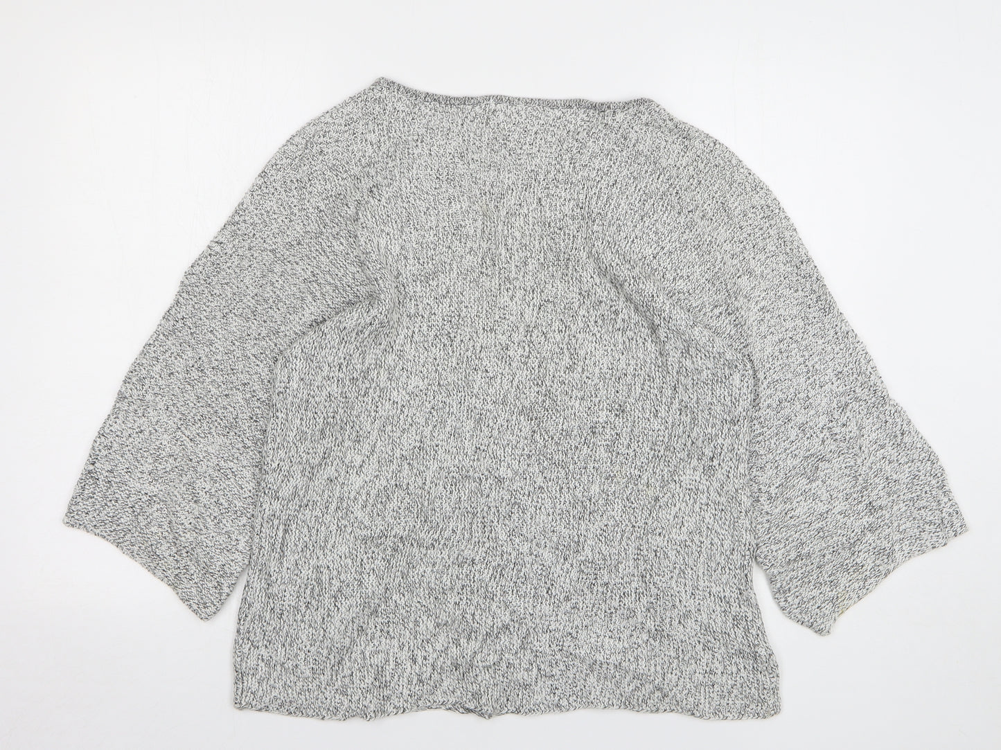 H&M Womens Grey Round Neck Cotton Pullover Jumper Size S