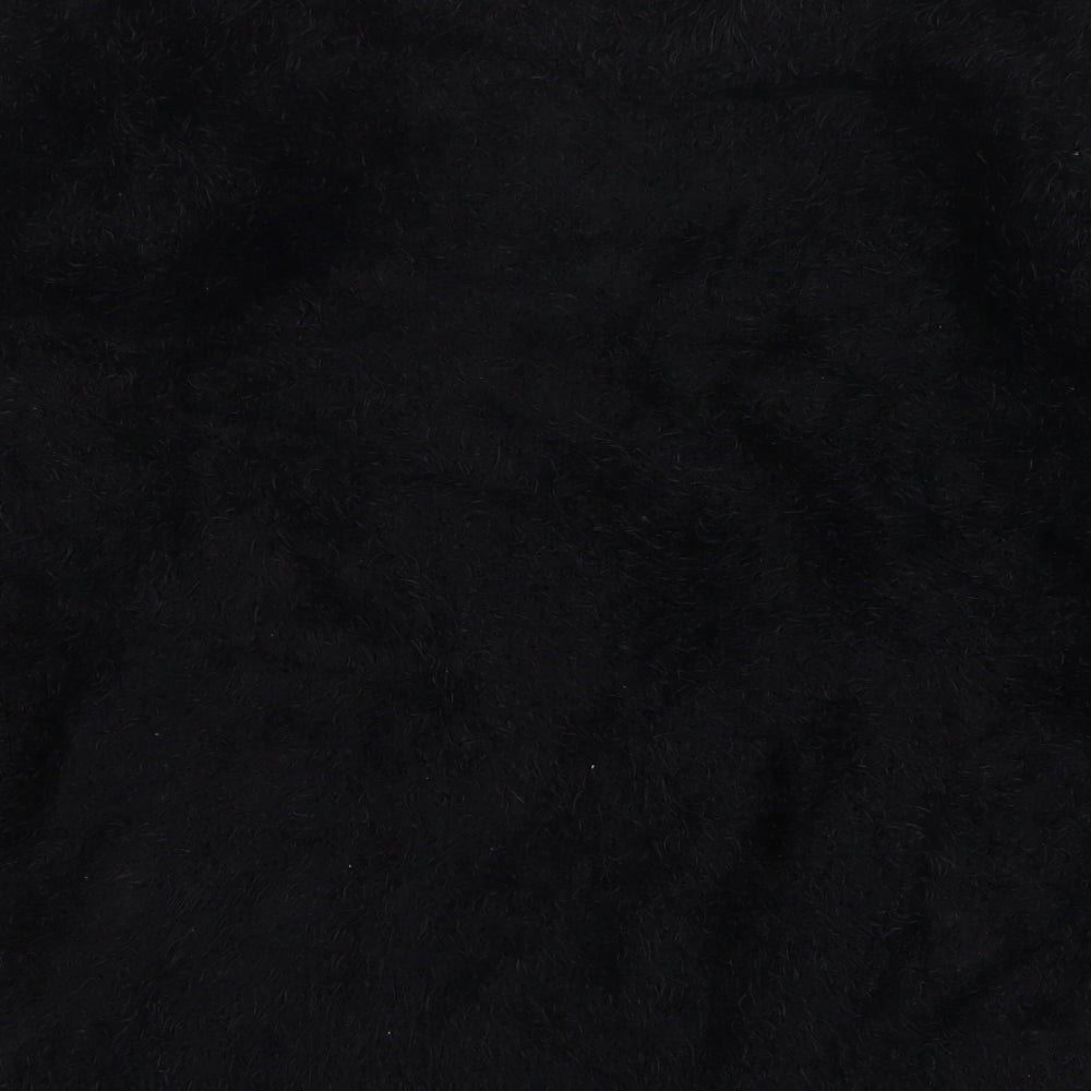 George Womens Black Round Neck Polyester Pullover Jumper Size L - Christmas Unicorn
