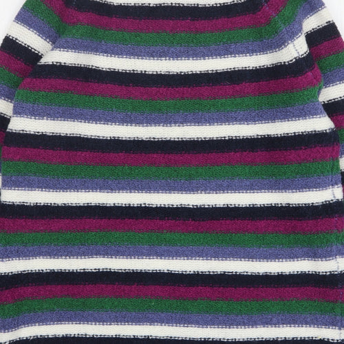 TOM TAILOR Womens Multicoloured Round Neck Striped Acrylic Pullover Jumper Size M