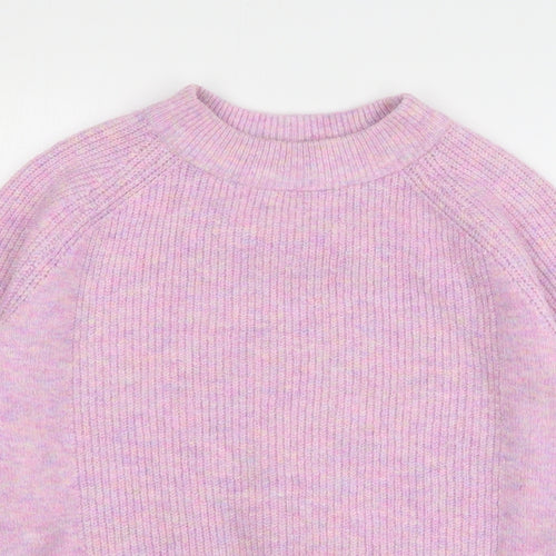Marks and Spencer Womens Pink Round Neck Acrylic Pullover Jumper Size M
