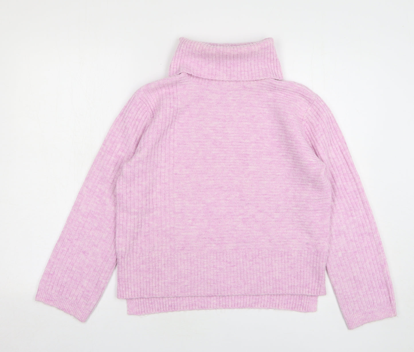 Miss Selfridge Womens Pink Roll Neck Polyester Pullover Jumper Size 8