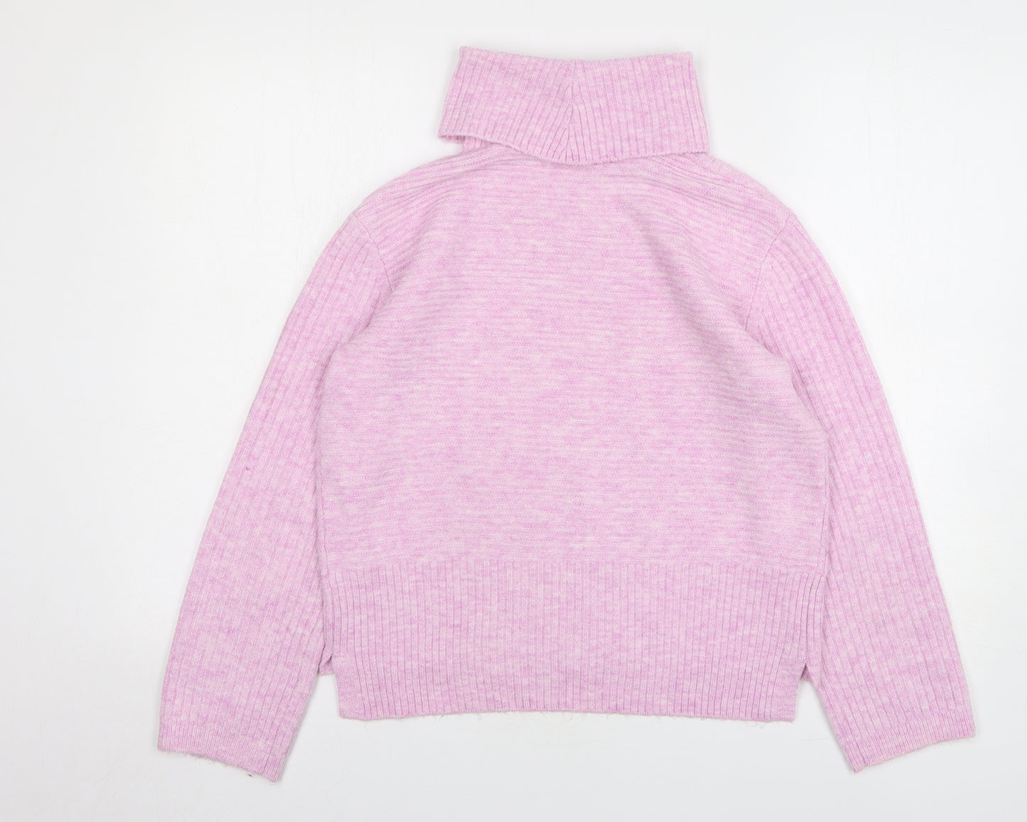 Miss Selfridge Womens Pink Roll Neck Polyester Pullover Jumper Size 8