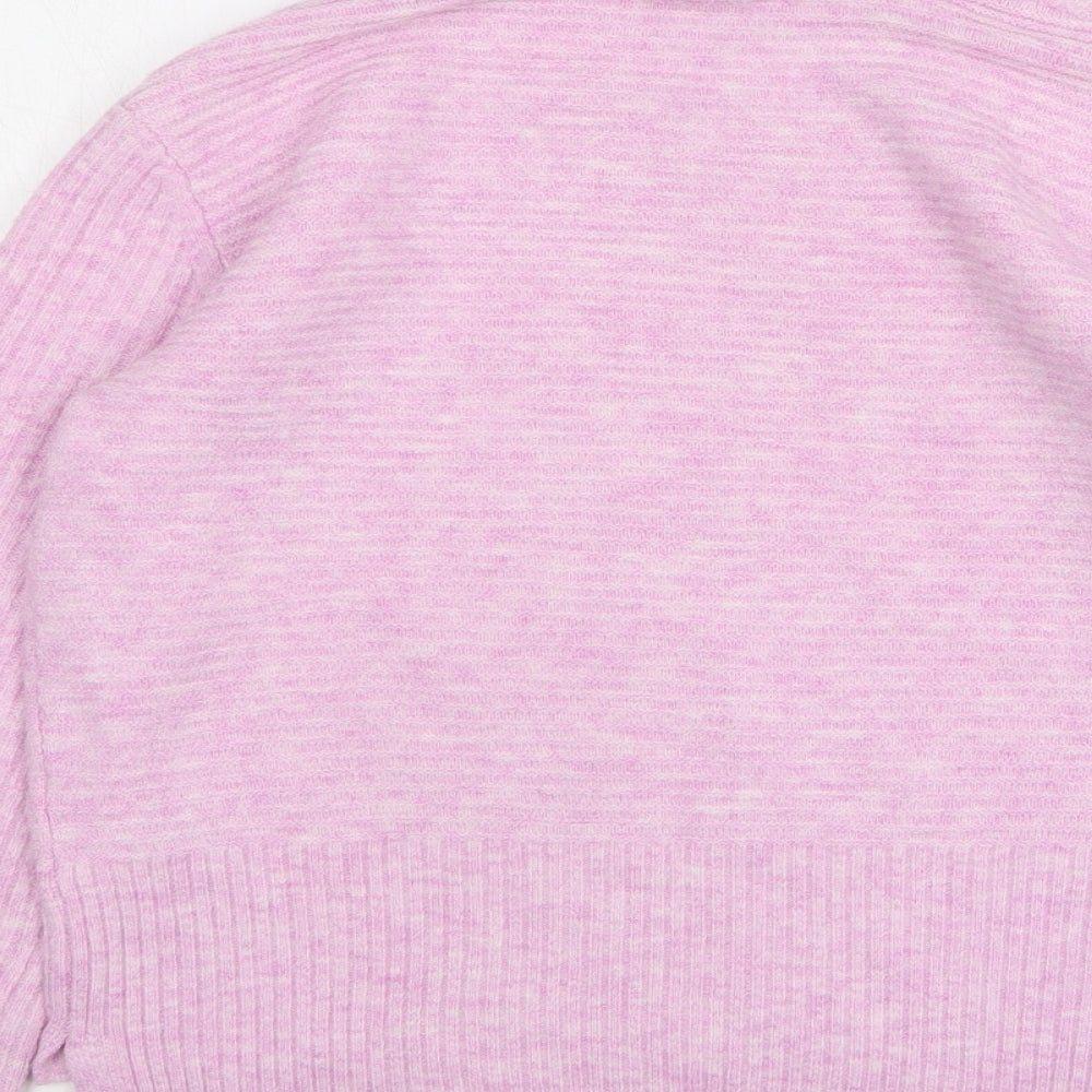 Miss Selfridge Womens Pink Roll Neck Polyester Pullover Jumper Size 8