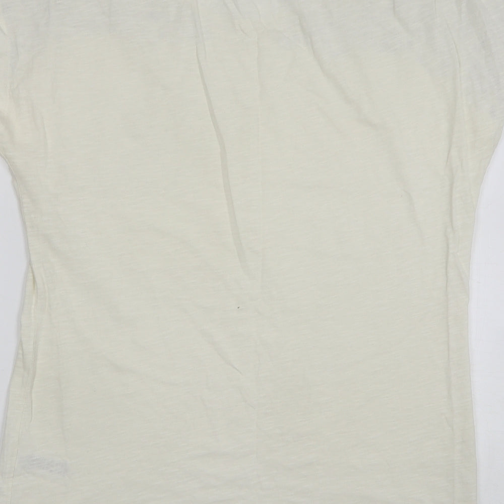 George Womens Beige Animal Print Cotton Basic T-Shirt Size 12 Round Neck - Leopard Print