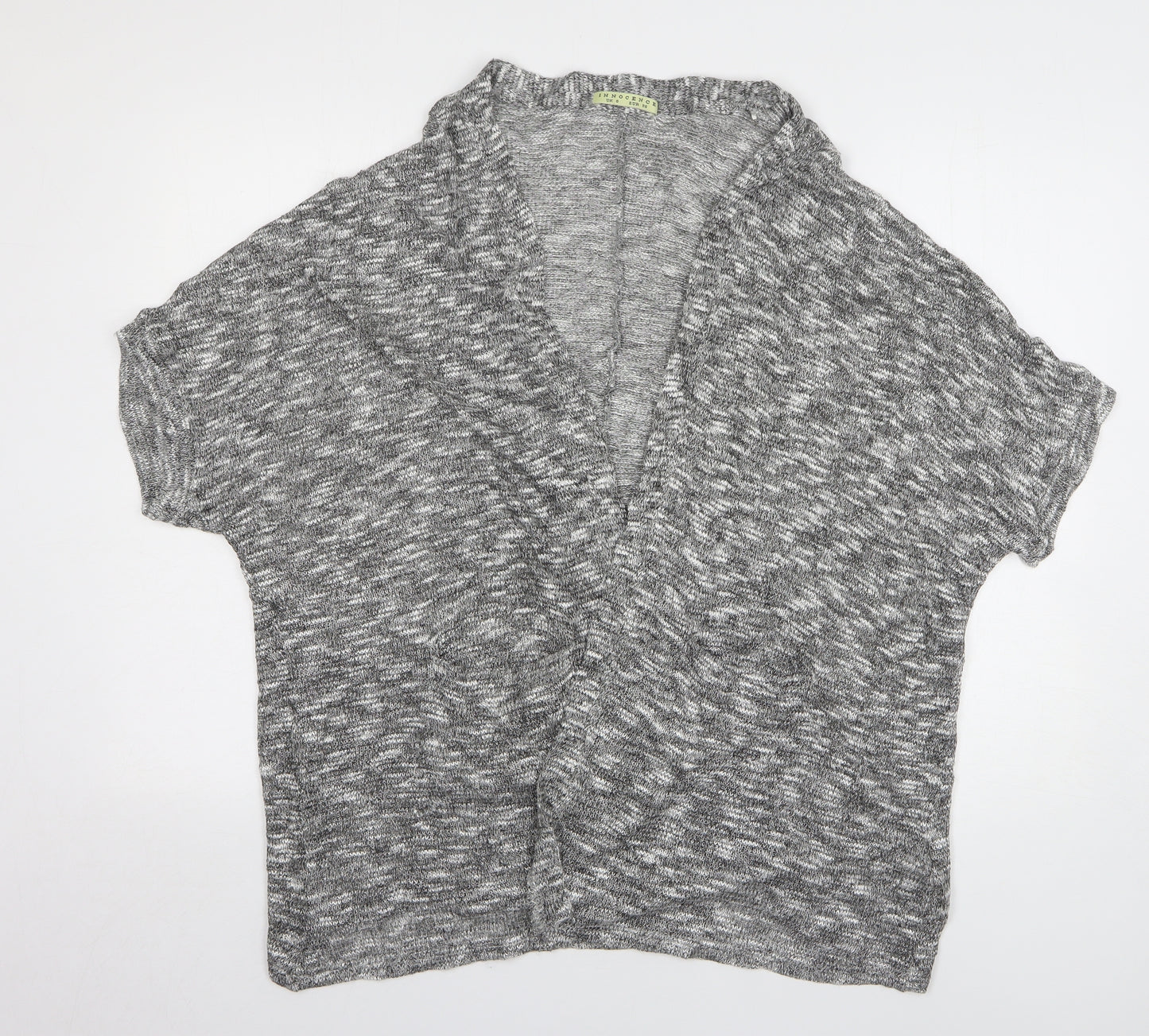 Innocence Womens Grey V-Neck Viscose Cardigan Jumper Size 8