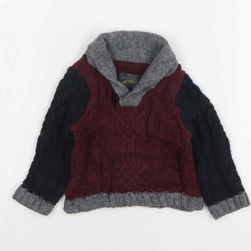 Earlydays Boys Red Acrylic Pullover Jumper Size 3-6 Months Pullover