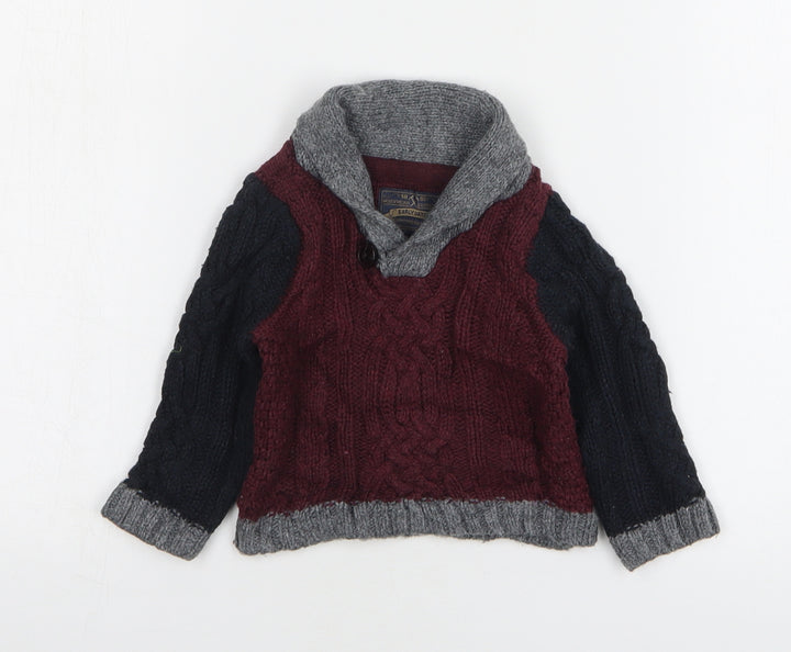 Earlydays Boys Red Acrylic Pullover Jumper Size 3-6 Months Pullover