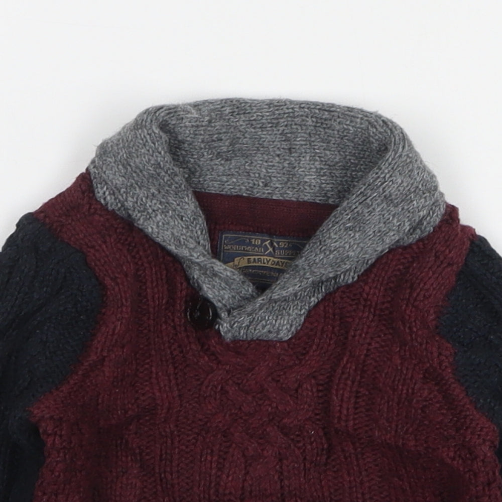 Earlydays Boys Red Acrylic Pullover Jumper Size 3-6 Months Pullover