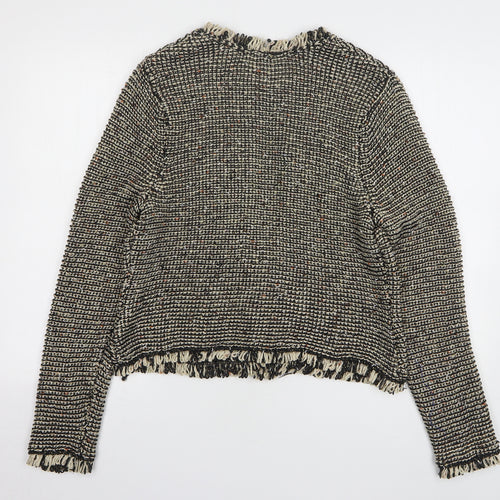 H&M Womens Brown V-Neck Acrylic Pullover Jumper Size L