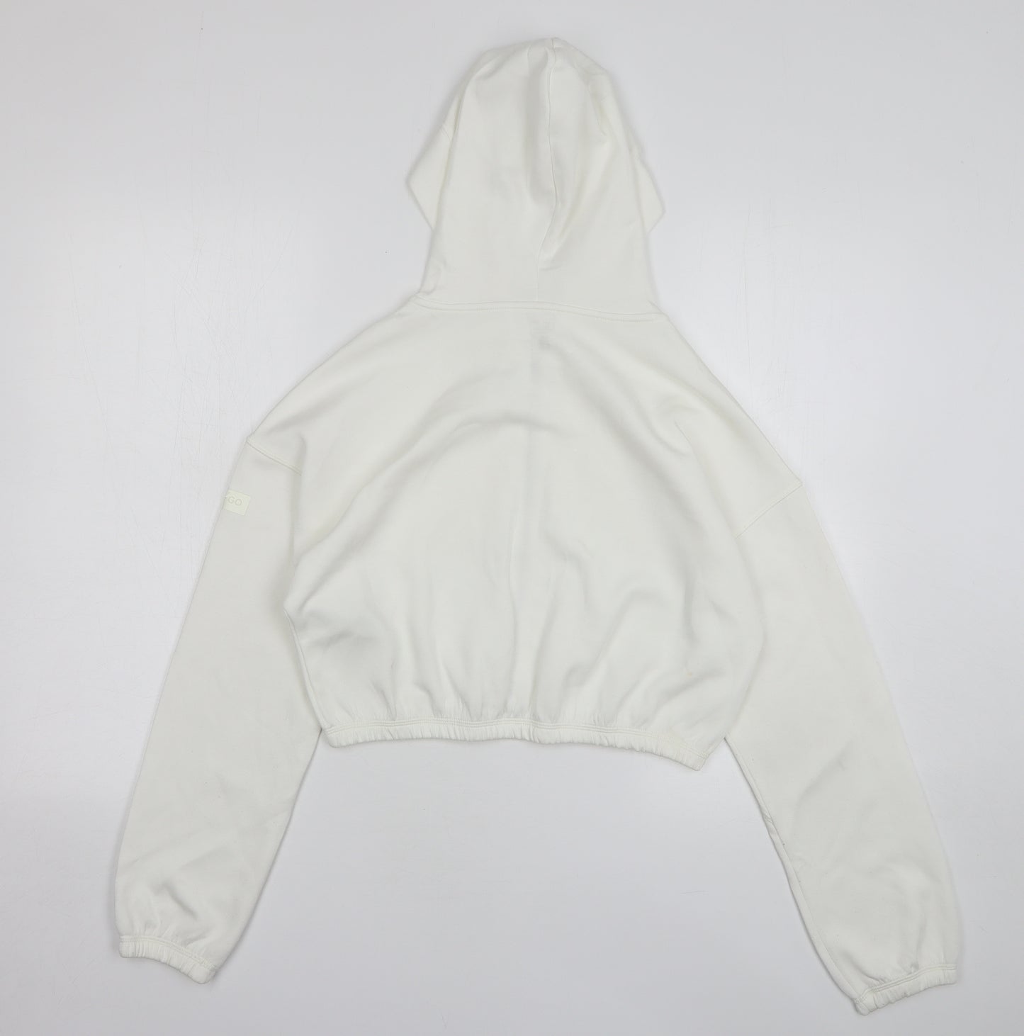 Gilly Hicks Womens White Viscose Full Zip Hoodie Size XS Zip - Cropped