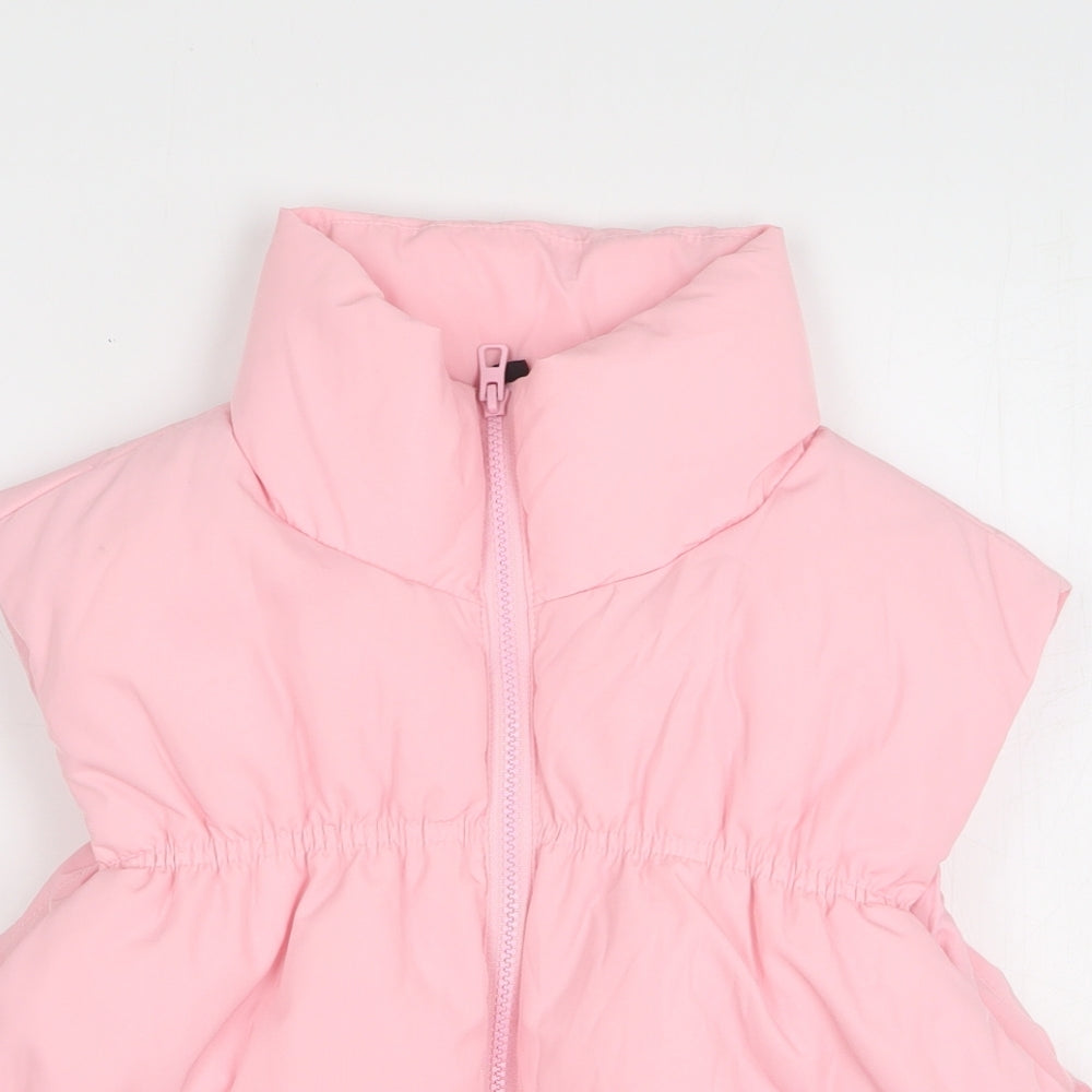 H&M Womens Pink Gilet Coat Size M Zip
