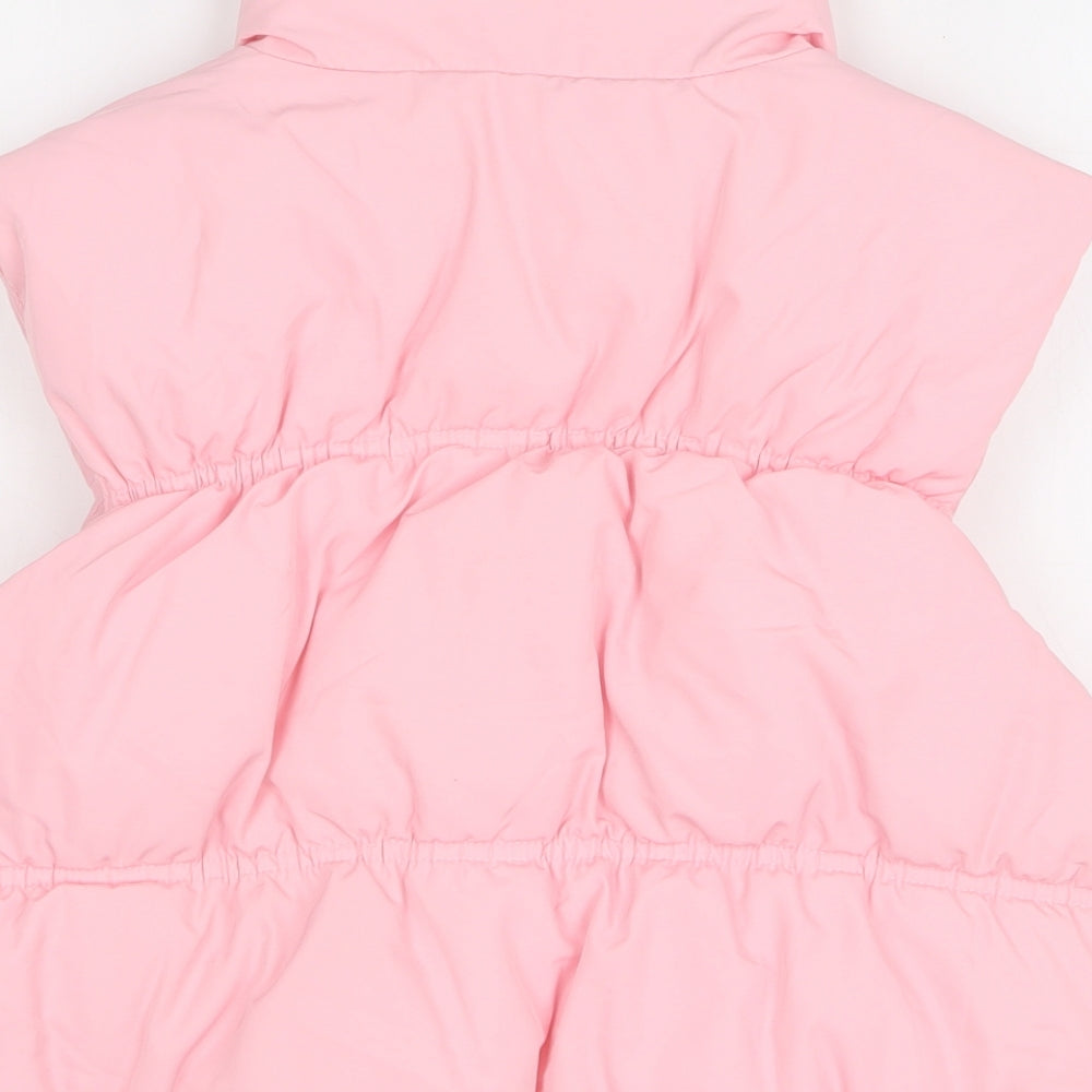 H&M Womens Pink Gilet Coat Size M Zip