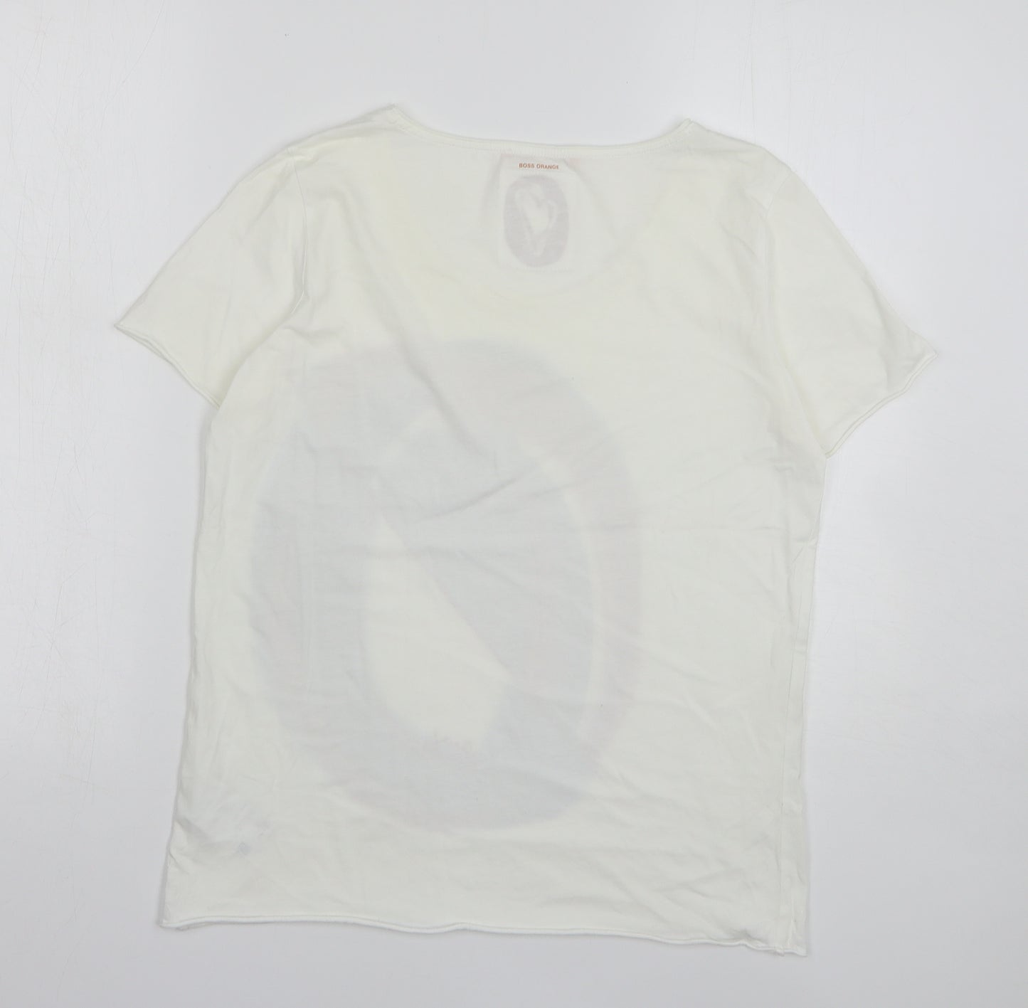 HUGO BOSS Womens White Cotton Basic T-Shirt Size L Round Neck