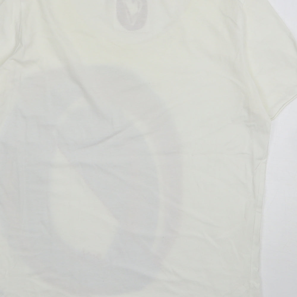 HUGO BOSS Womens White Cotton Basic T-Shirt Size L Round Neck