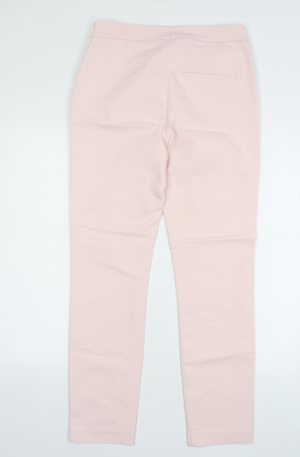 Zara Womens Pink Polyester Trousers Size 10 L29 in Regular Zip