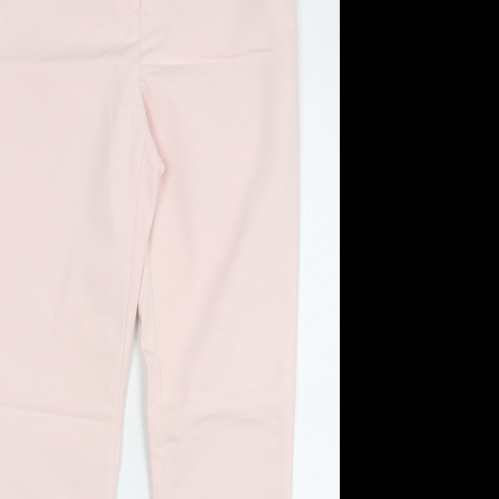 Zara Womens Pink Polyester Trousers Size 10 L29 in Regular Zip