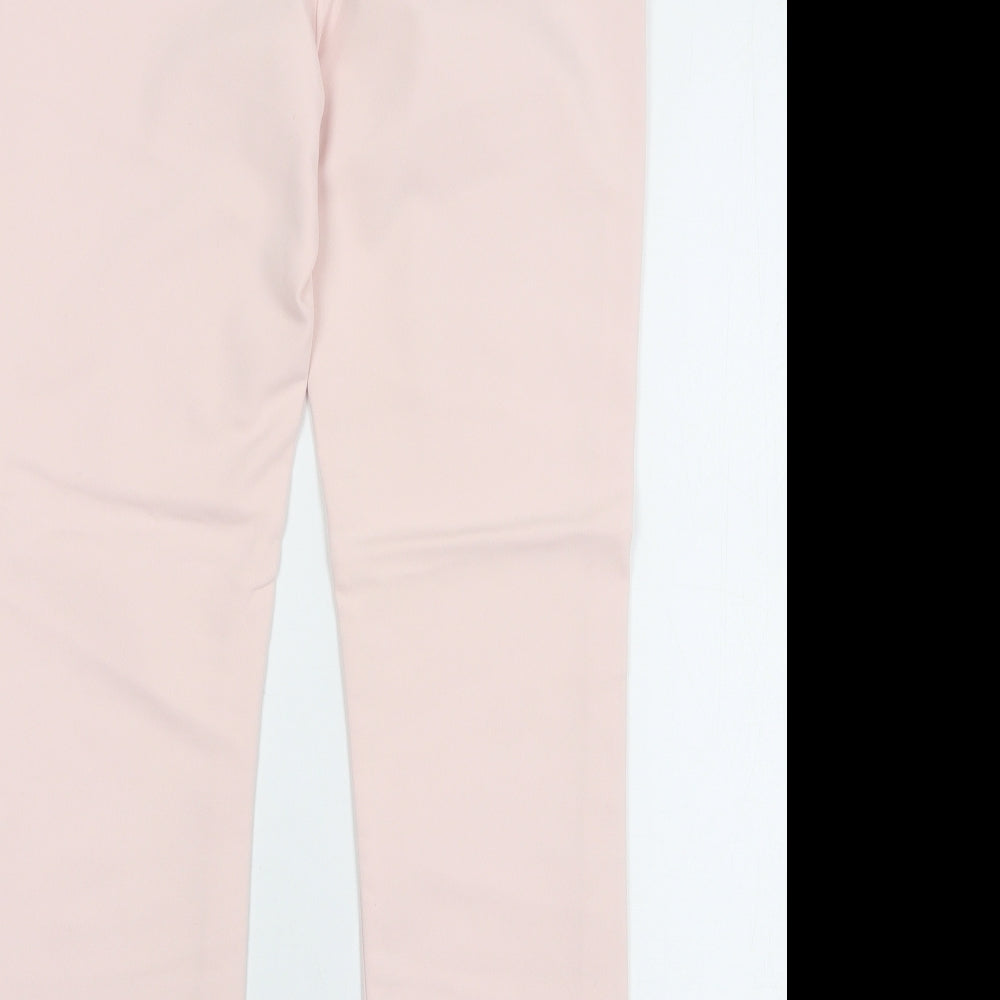 Zara Womens Pink Polyester Trousers Size 10 L29 in Regular Zip