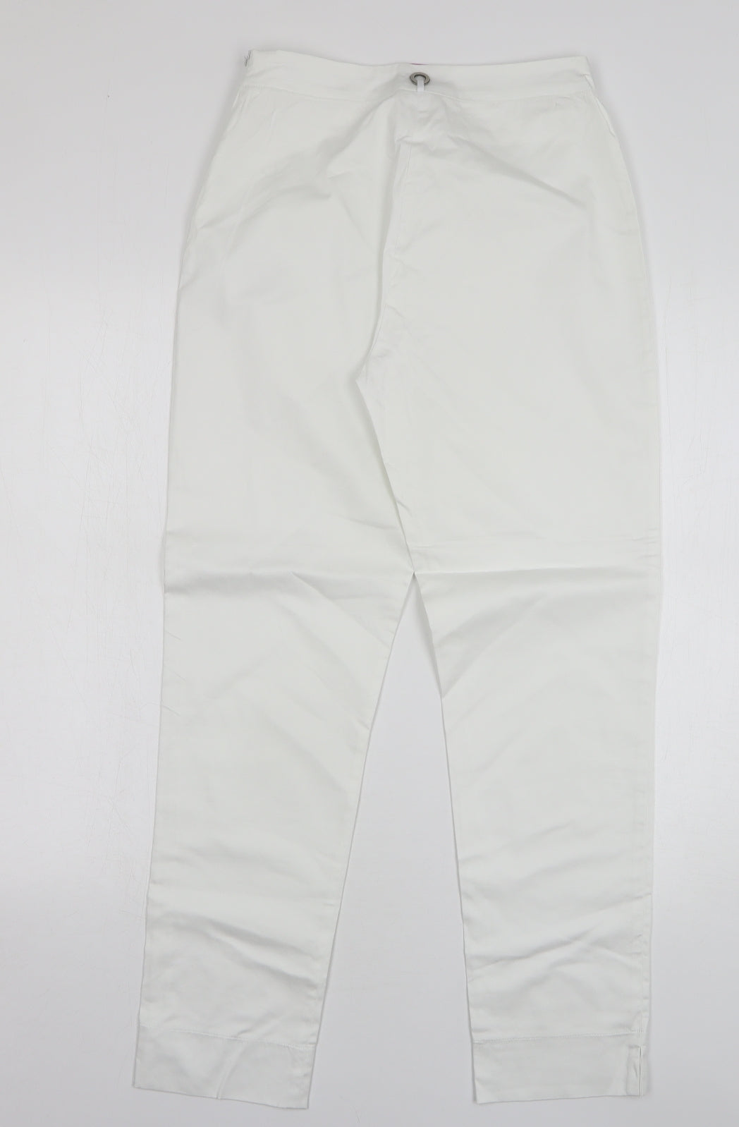 Save the Queen Womens White Cotton Trousers Size M L28 in Regular Zip