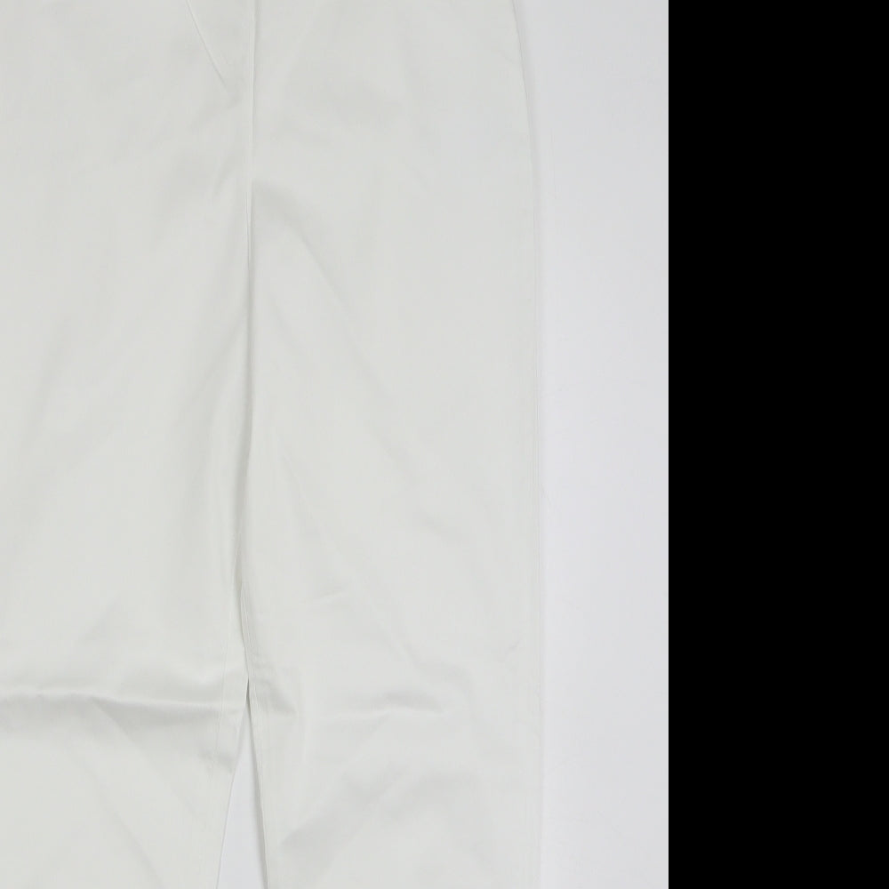 Save the Queen Womens White Cotton Trousers Size M L28 in Regular Zip