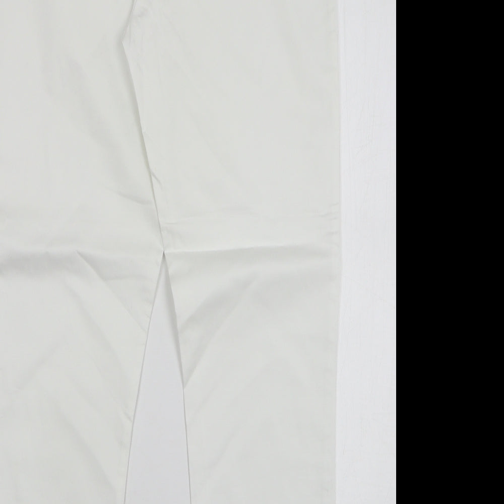 Save the Queen Womens White Cotton Trousers Size M L28 in Regular Zip