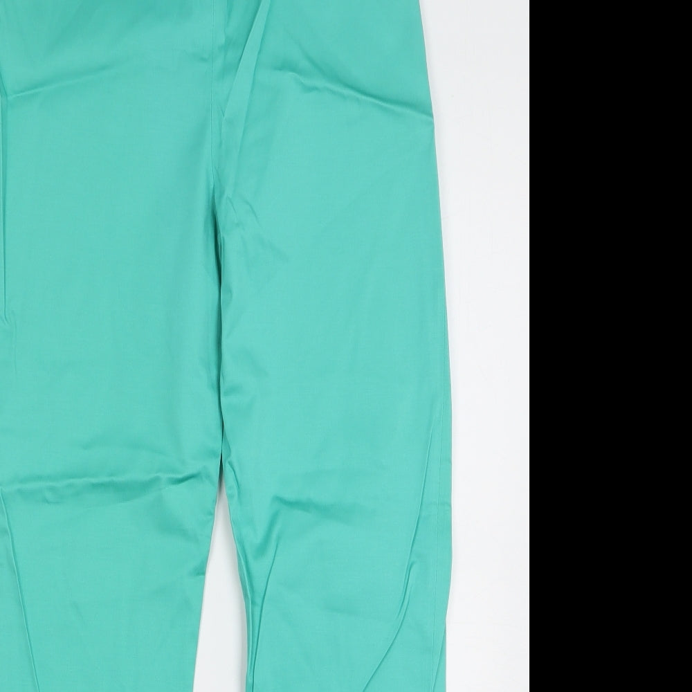 Save the Queen Womens Green Cotton Trousers Size M L28 in Regular Zip