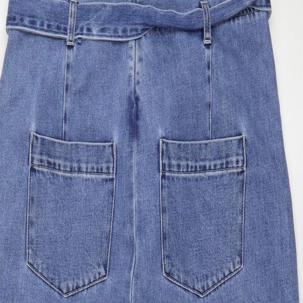 NEXT Womens Blue Cotton Jumpsuit One-Piece Size 16 L26 in Zip