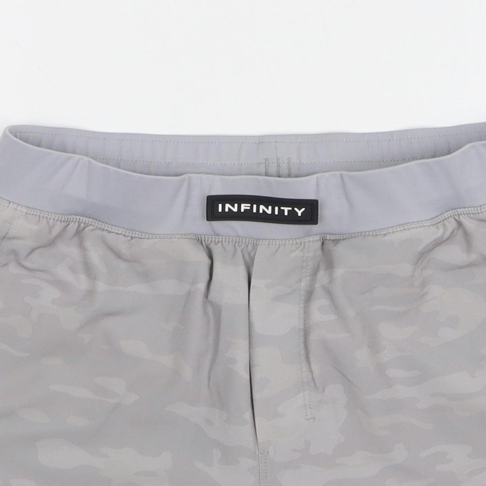 ALPHALETE Mens Grey Camouflage Polyester Athletic Shorts Size M L6 in Regular Drawstring