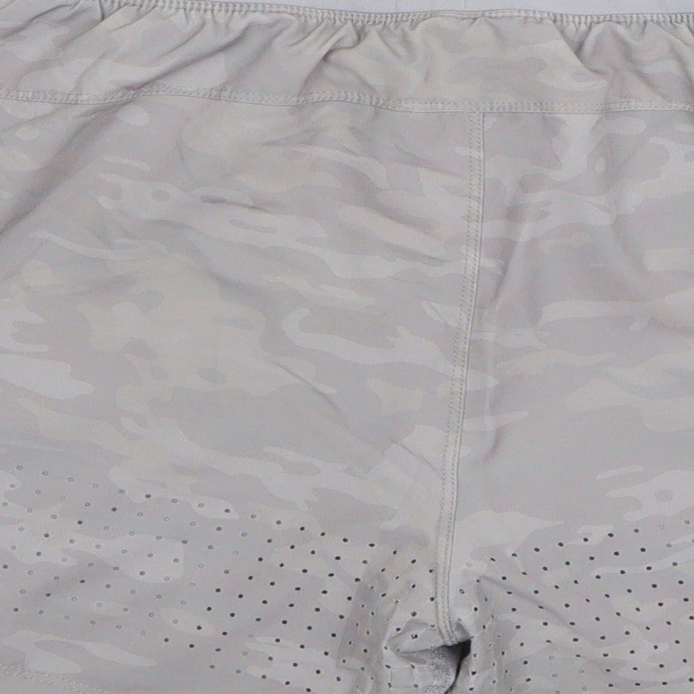 ALPHALETE Mens Grey Camouflage Polyester Athletic Shorts Size M L6 in Regular Drawstring