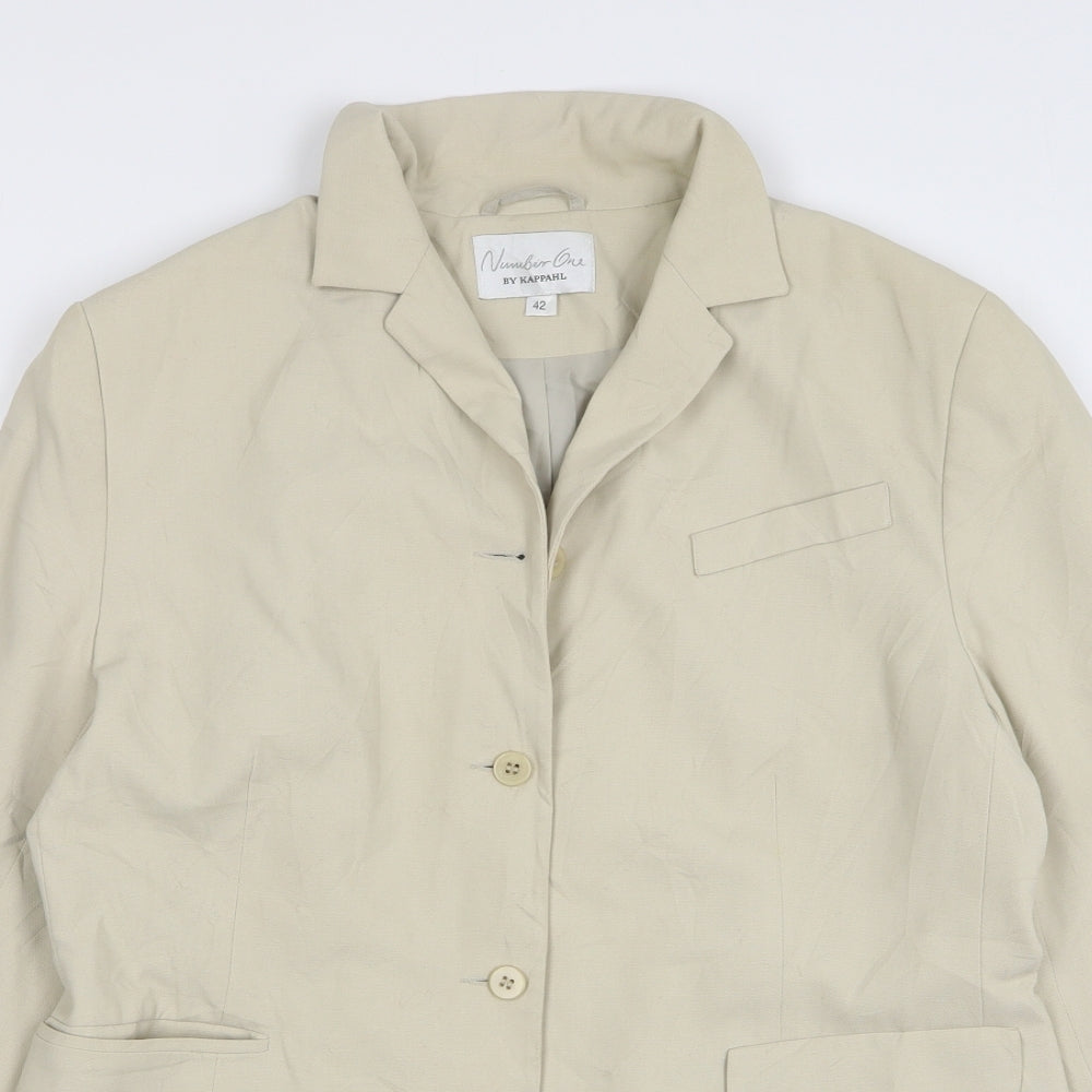 Kappahl Womens Beige Polyester Jacket Blazer Size 14