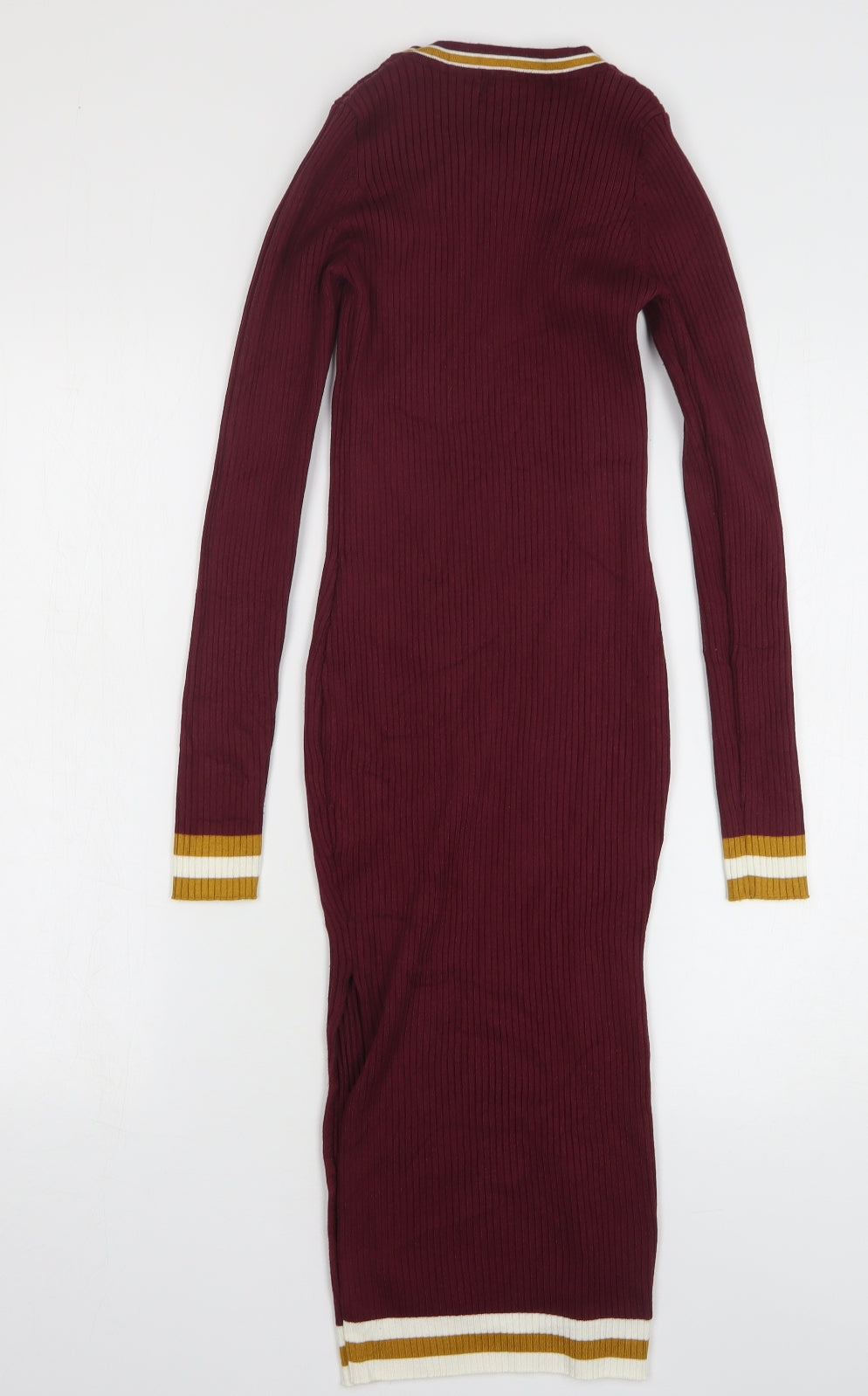 LU NYC Womens Red Viscose Jumper Dress Size M Round Neck