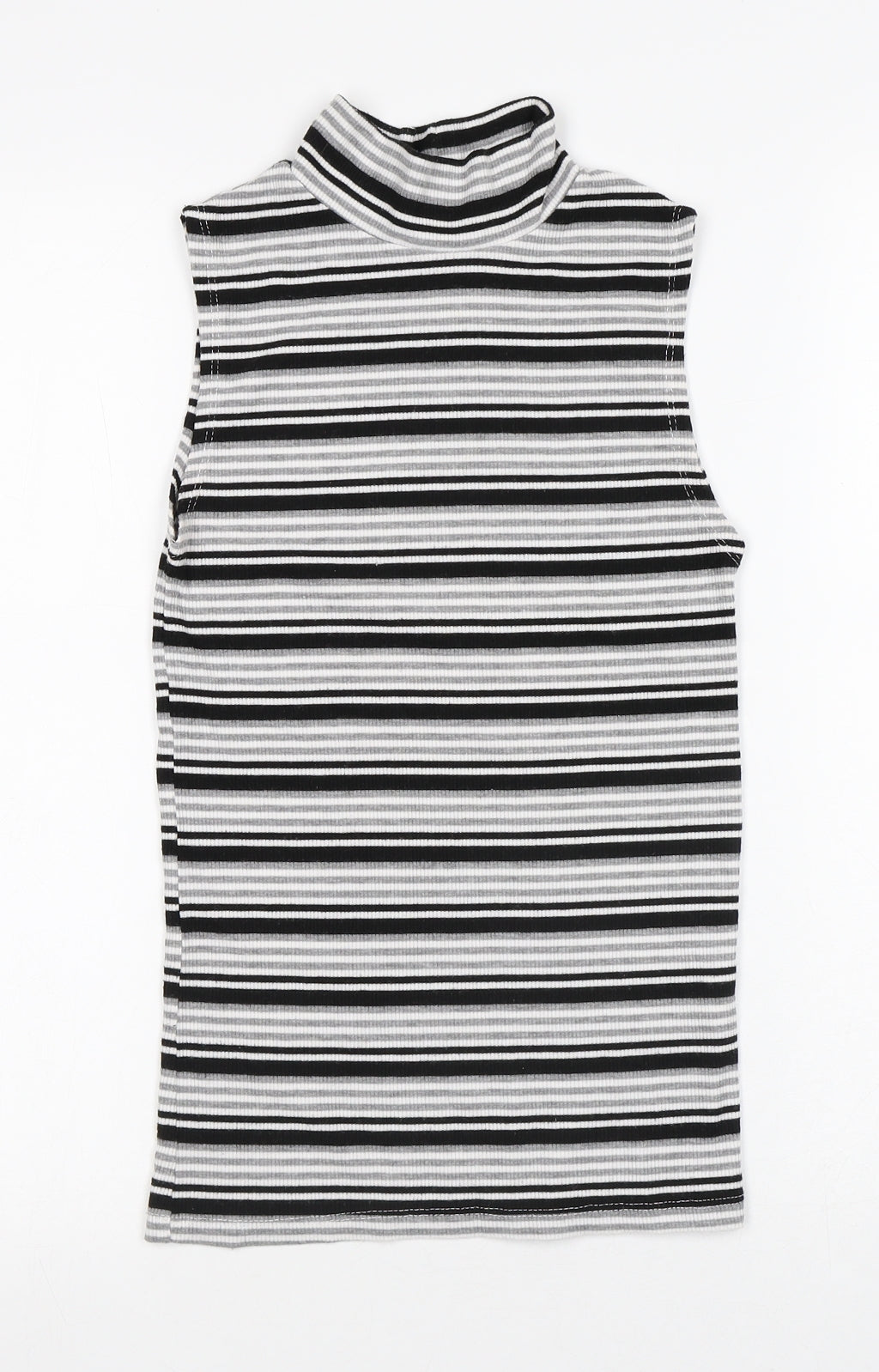 Atmosphere Womens Multicoloured Striped Polyester Jersey Tank Size 6 Round Neck - Stripes