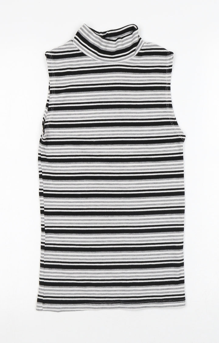 Atmosphere Womens Multicoloured Striped Polyester Jersey Tank Size 6 Round Neck - Stripes