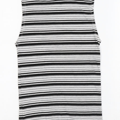 Atmosphere Womens Multicoloured Striped Polyester Jersey Tank Size 6 Round Neck - Stripes